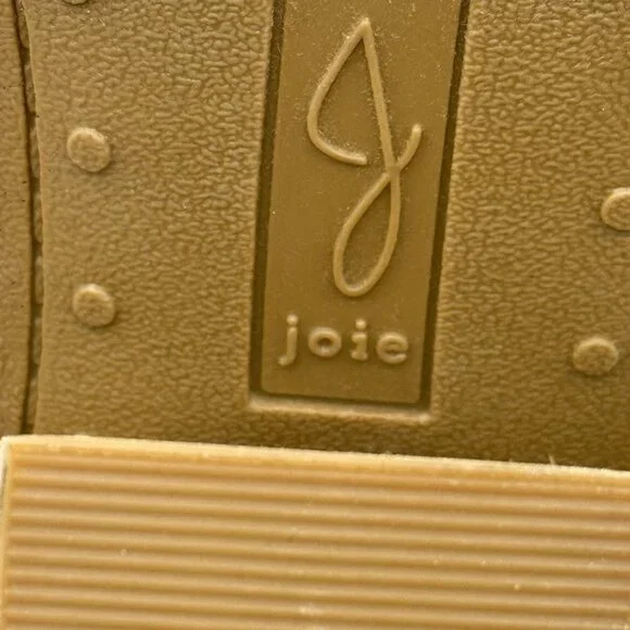 Joie Kayden Ankle Booties Women's Size 7.5 M Faux Suede Vegan Olive Chunky Heel - Picture 7 of 9